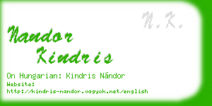 nandor kindris business card