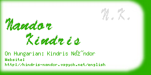 nandor kindris business card